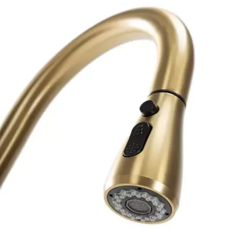 Baterie bucatarie cu dus extractibil Rea Mild auriu periat [5]