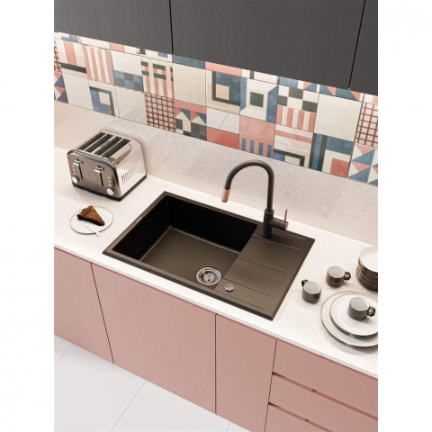 Baterie bucatarie Deante Aster negru/cupru [4]