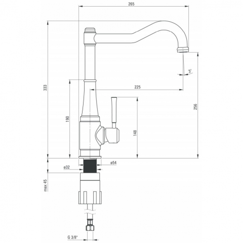 Baterie bucatarie Deante Tamizo crom [3]