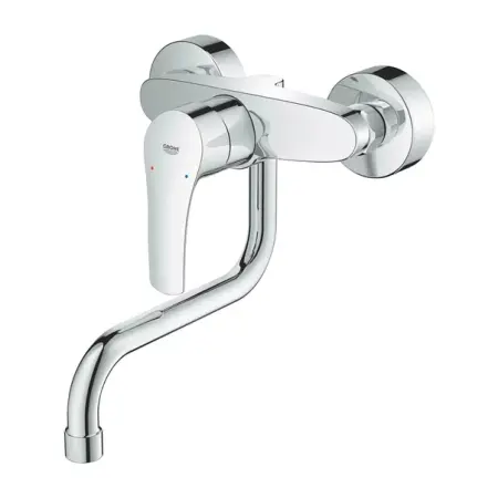 Baterie bucatarie Grohe Eurosmart New crom cu montare pe perete [1]