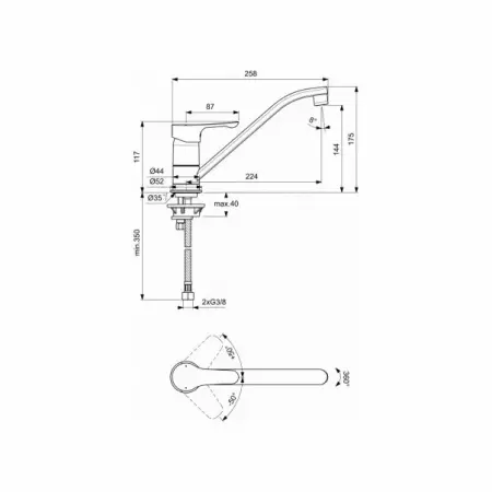 Baterie bucatarie Ideal Standard Alpha monocomanda [1]