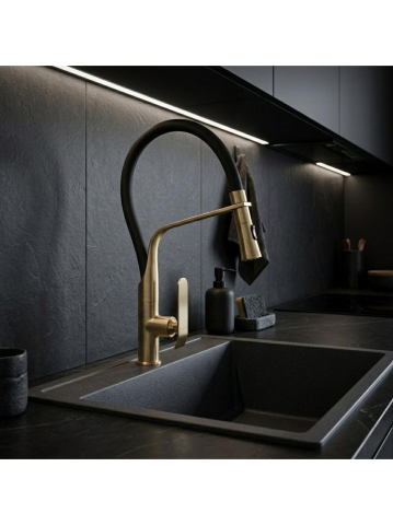 Baterie bucatarie Rea Castor auriu periat  [2]