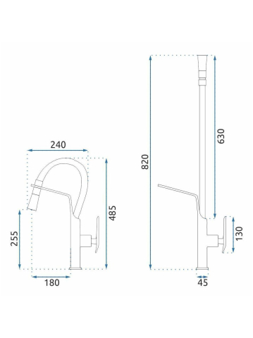 Baterie bucatarie Rea Castor crom periat [5]