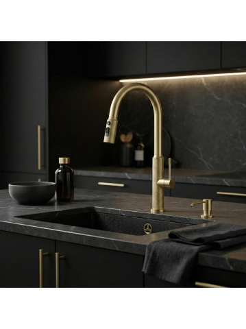 Baterie bucatarie Rea Master auriu periat  [3]