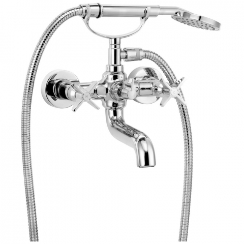 Baterii baie - Baterie cada – dus dubla comanda Deante Temisto crom cu set de dus