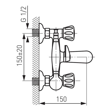 Baterie cada - dus, Ferro, Standard, cu set de dus, crom [1]