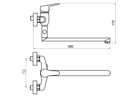 Baterie cada - dus, Ferro, Titania Iris New, cu pipa mobila dreapta, crom [1]