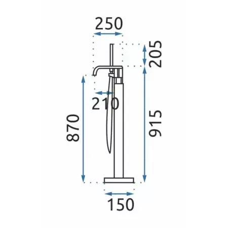 Baterie cada - dus freestanding Rea Carat auriu periat [7]