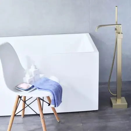 Baterie cada - dus freestanding Rea Carat auriu periat [5]