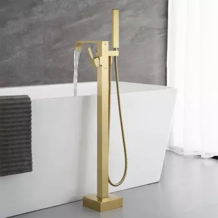 Baterie cada - dus freestanding Rea Carat auriu periat [3]