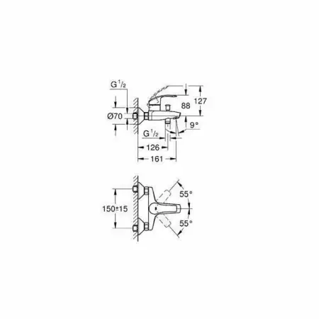 Baterie cada - dus Grohe Eurosmart New crom lucios [1]