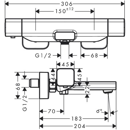 Baterie cada dus Hansgrohe, Ecostat E, termostatata, crom [1]