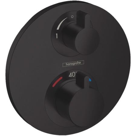 Baterii baie - Baterie cada dus, Hansgrohe, Ecostat S, Negru mat