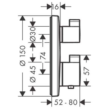 Baterie cada dus, Hansgrohe, Ecostat S, Negru mat [1]