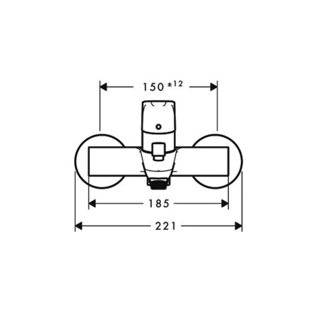 Baterie cada-dus Hansgrohe, Focus E2, fara set, crom [2]