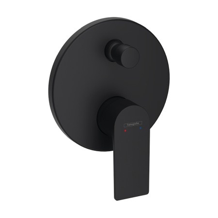 Baterii baie - Baterie cada - dus, Hansgrohe, Rebris E, negru mat