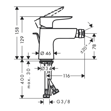 Baterie cada-dus Hansgrohe, Talis E, bronz periat [1]