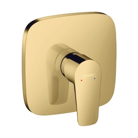 Baterii baie - Baterie cada dus Hansgrohe, Talis E, parte vizibila, montaj pe perete, auriu