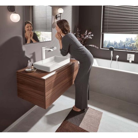 Baterie cada - dus, Hansgrohe, Vivenis, incastrabila, parte vizibila, alb mat [5]