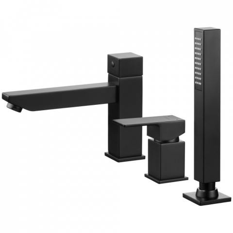 Baterii cada - Baterie cada – dus monocomanda Deante Anemon negru cu set de dus