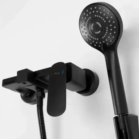 Baterie cada - dus Rea Berg monocomanda negru cu set de dus [5]