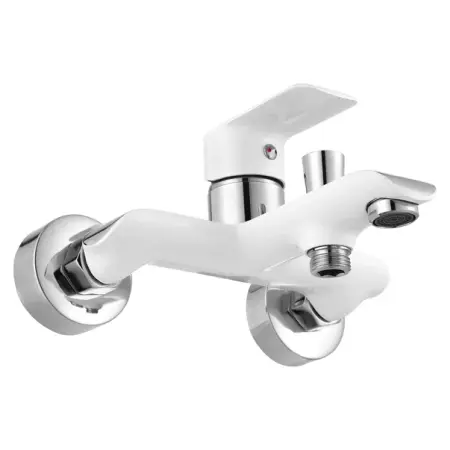 Baterie cada - dus Rea Bloom monocomanda alb - crom cu set de dus [4]