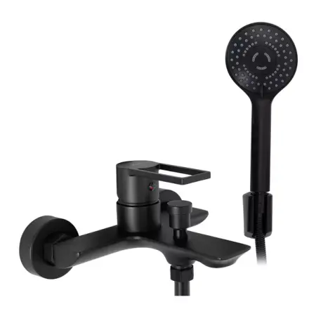 Baterii cada - Baterie cada - dus Rea Flip monocomanda negru cu set de dus
