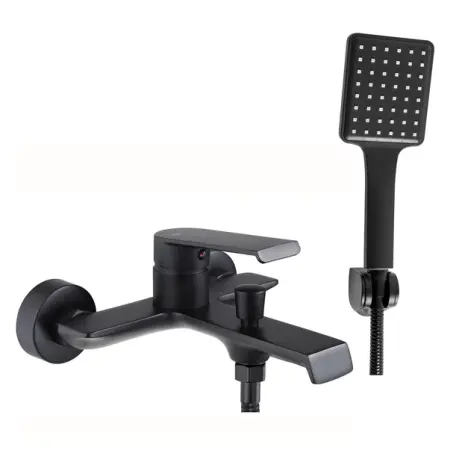 Baterii cada - Baterie cada - dus Rea Hass monocomanda negru cu set de dus