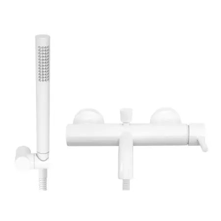 Baterie cada - dus Rea Lungo alb mat cu set de dus [4]