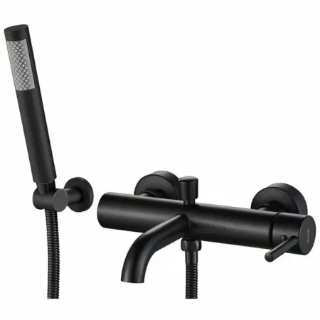 Baterii cada - Baterie cada dus Rea Lungo negru mat cu set de dus