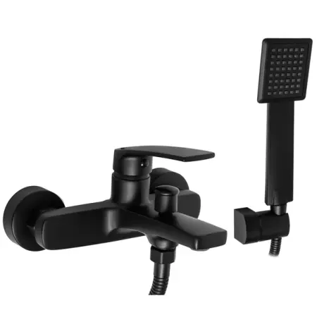Baterii cada - Baterie cada - dus Rea Luppo negru cu set de dus