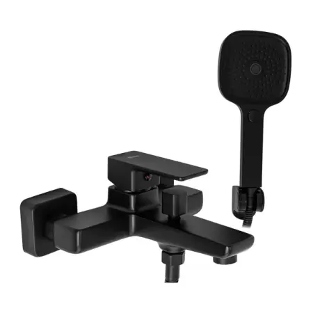 Baterii baie - Baterie cada - dus Rea Orix monocomanda negru cu set de dus