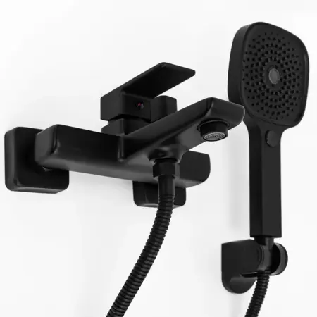 Baterie cada - dus Rea Orix monocomanda negru cu set de dus [4]