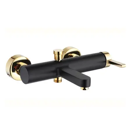 Baterie cada - dus Rea Polo monocomanda negru - auriu cu set de dus [5]