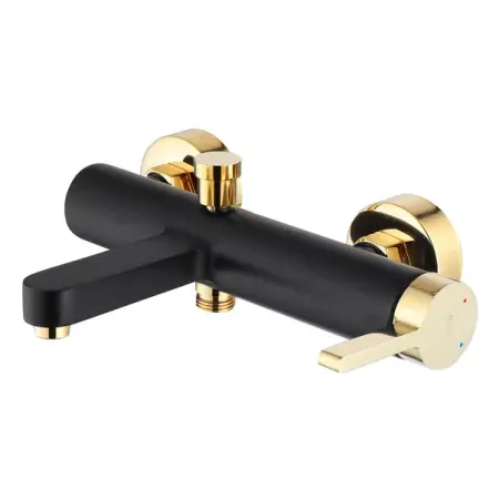 Baterie cada - dus Rea Polo monocomanda negru - auriu cu set de dus [2]