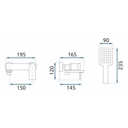Baterie cada - dus Rea Storm monocomanda negru mat cu set de dus [2]