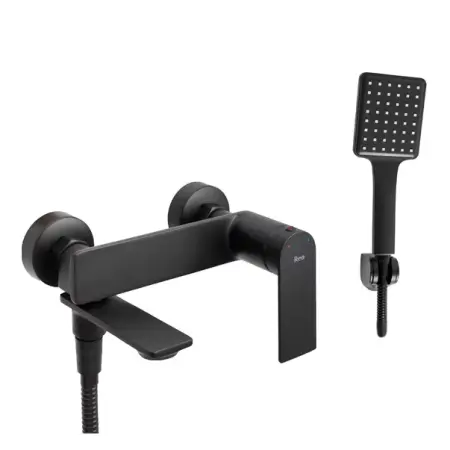 Baterii cada - Baterie cada - dus Rea Storm monocomanda negru mat cu set de dus