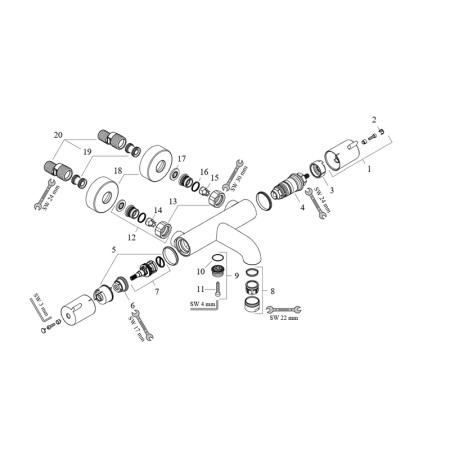 Baterie cada-dus termostatata Hansgrohe, Ecostat 1001, crom [3]