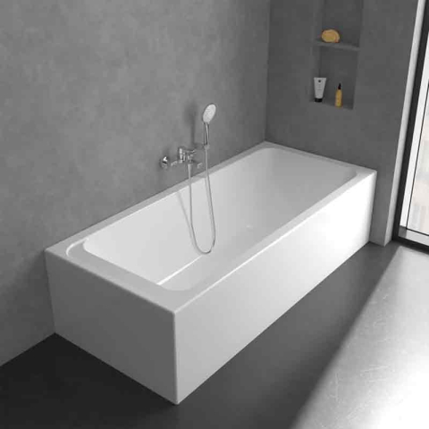 Baterie cada-dus Villeroy&Boch, Architectura, cu montaj pe perete, crom [4]