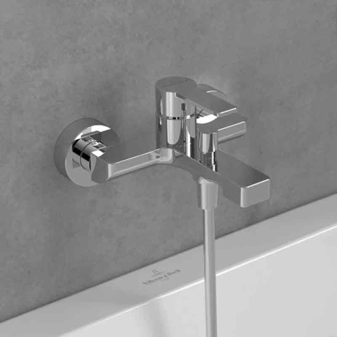Baterie cada-dus Villeroy&Boch, Architectura, cu montaj pe perete, crom [1]