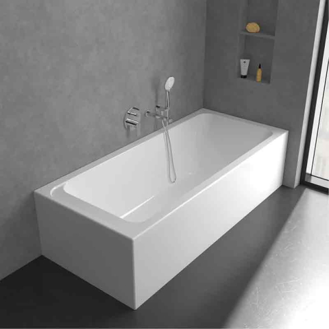 Baterie cadă-duș Villeroy&Boch, Architectura, montaj încastrat, parte vizibilă, crom [2]