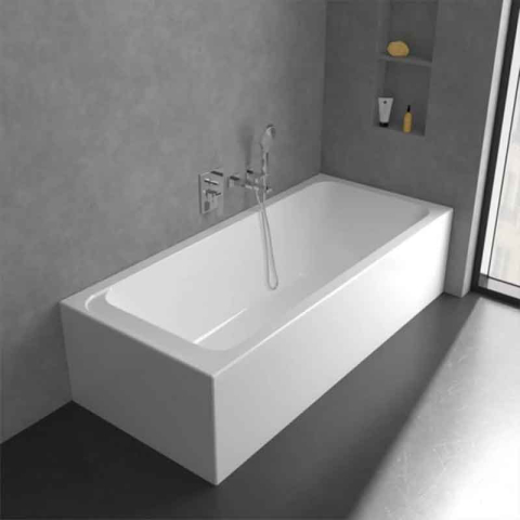 Baterie cadă duș Villeroy&Boch, Architectura Square, încastrabilă, parte vizibilă, crom [1]