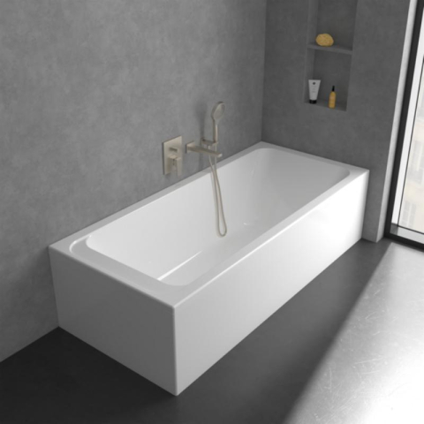 Baterie cadă-duș Villeroy&Boch, Architectura Square, montaj încastrat, brushed nickel [4]