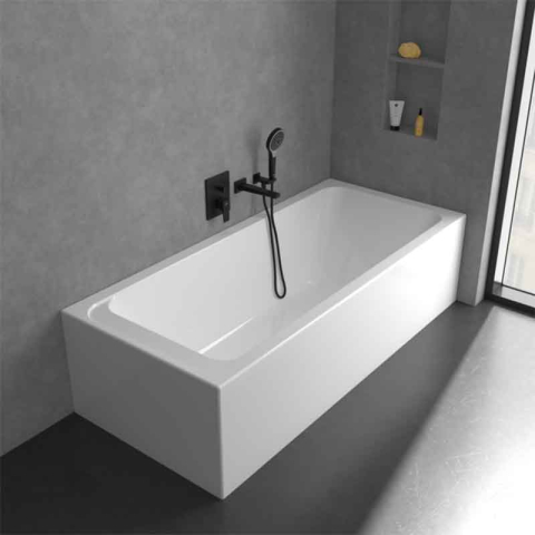 Baterie cadă-duș Villeroy&Boch, Architectura Square, montaj încastrat, negru mat [5]