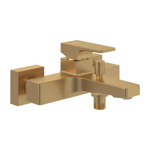 Baterii cada - Baterie cadă-duș Villeroy&Boch, Architectura Square, montaj pe perete, brushed gold