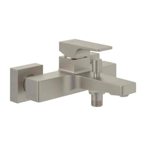 Baterii cada - Baterie cadă-duș Villeroy&Boch, Architectura Square, montaj pe perete, brushed nickel