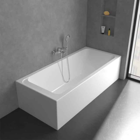 Baterie cadă-duș Villeroy&Boch, Architectura Square, montaj pe perete, crom [4]