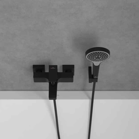 Baterie cadă-duș Villeroy&Boch, Architectura Square, montaj pe perete, negru mat [6]
