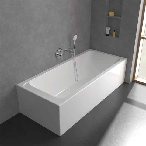 Baterie cadă-duș Villeroy&Boch, O.Novo, montaj încastrat, parte vizibilă, crom [2]