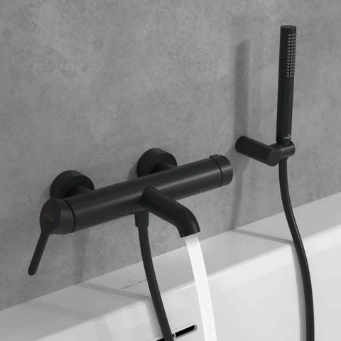 Baterie cadă-duș Villeroy&Boch, Skyla, cu montaj pe perete, negru mat [3]